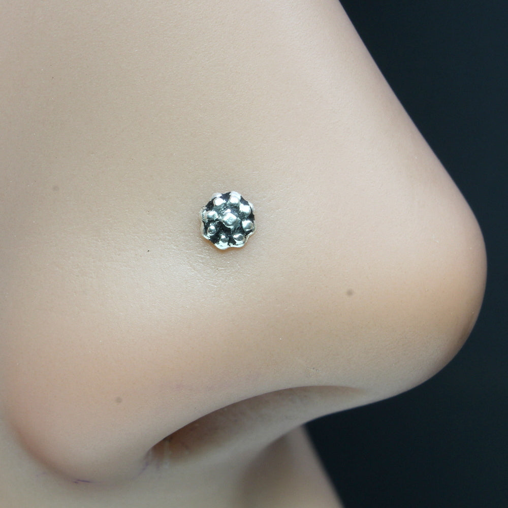 EternalDia Flower Diamond Nose Stud Pin Screw Nose Ring Stud 4.25mm 14